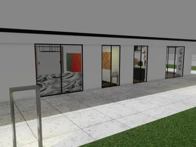 small modern house low poly  Low-poly 3D model