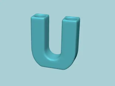 Vase U - Alphabet Vases Collection Letters - STL Printable 3D print model