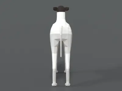Low Poly Cartoon Greyhound Dog Low-poly 3D model