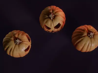 Halloween Pumpkin 1 Low-poly 3D model