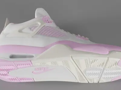 Jordan 4 Bubblegum Shoe Low-poly 3D model