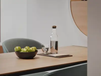 Interior Scene Japandi - 3d Model - Lighting 3D model