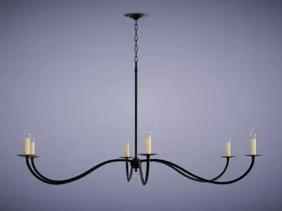 Saxon Black Chandelier Low-poly 3D model