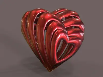 Twist Spring Heart Free 3D model