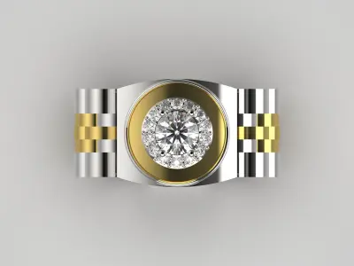 Luxury man Rolex design diamond ring model ror0028 3D print model