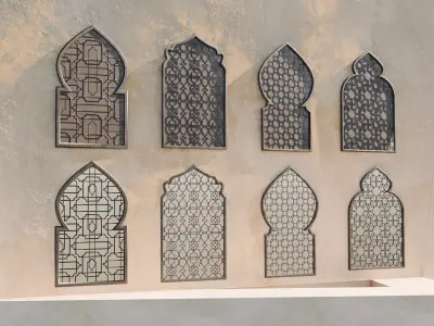 Islamic Window Shaders Patterns 3D model