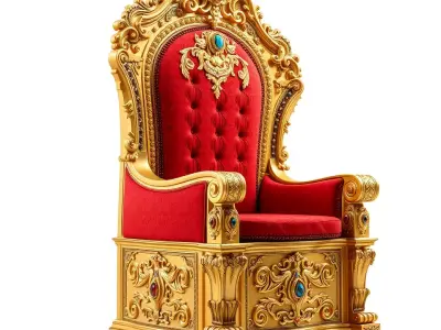 Ornate Royal Throne model pack Low-poly 3D model