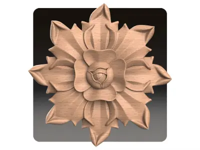 Carved round decor ornament pack for cnc 22 3D model