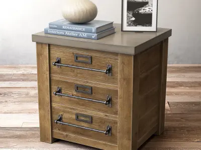 RH MERCANTILE 24in CLOSED NIGHTSTAND 3D model