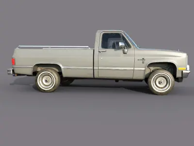 Chevrolet C10 1982 Grey Low-poly 3D model