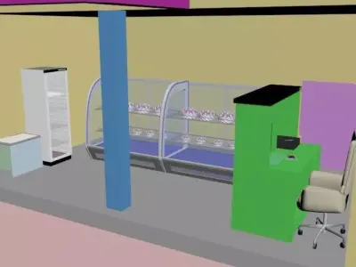 Cake Shop and Office  3D model