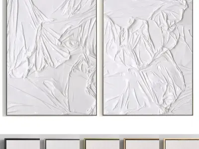 Plaster Two Photo Frame 243 Low-poly 3D model