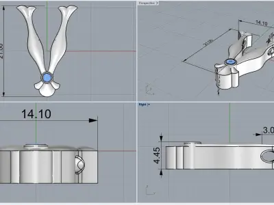 Alphabet Latin V 3D print model