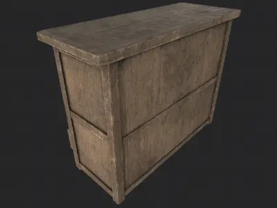 Wood Cabinet 2 PBR Low-poly 3D model