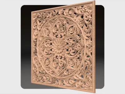 Carved decor ornament for cnc 06 3D model