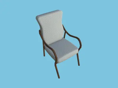 Gray Wood Armchair - Furniture Interior Design Free low-poly 3D model