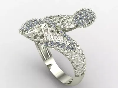 Two Head Women Ring 3DM Womens Ring 3d models 3D print model 3D print model 19
