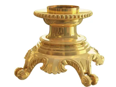 Golden decorative molded leg 3D model 3D model