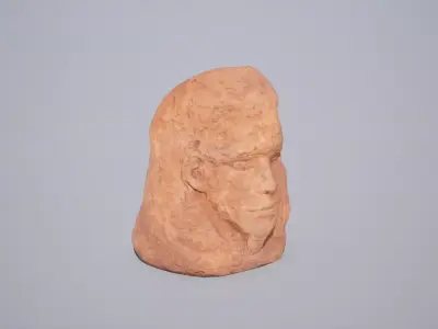 God Statue Osiris Head Low-poly 3D model