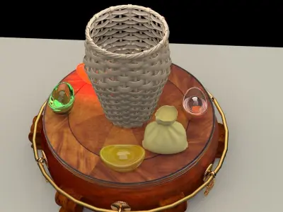Chinese weaver basket 3D model