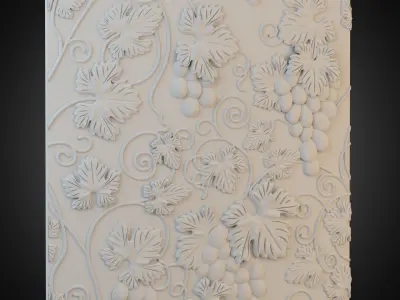 3d wall 01 grapes 3D model
