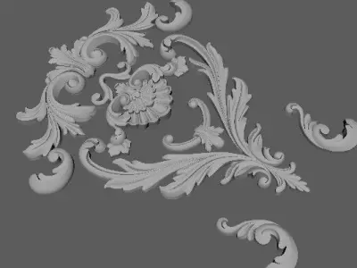 Central decor ornament for furniture 3D model 609