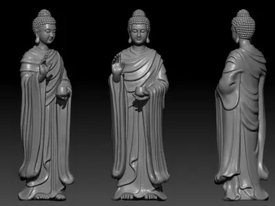 buddha 2 statue 3D model