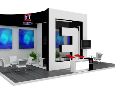  Booth Exhibition Stand a455 3D model