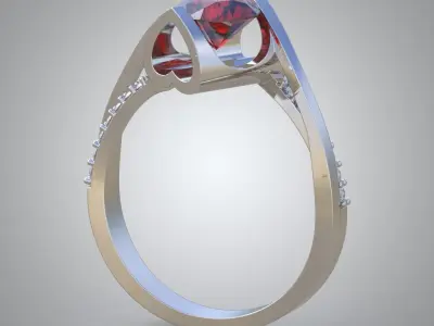 Diamond ring 0349 3D printable model Free 3D print model