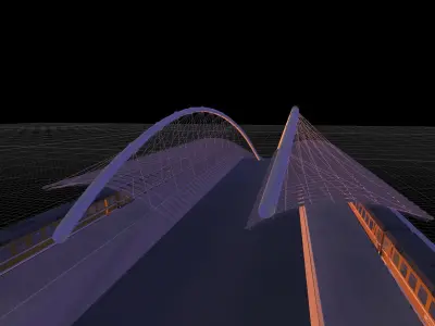 Railroad Bridge Low-poly 3D model