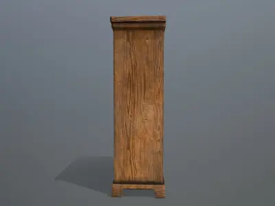 Cabinet 6 wooden wardrobe Low-poly 3D model