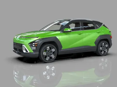 Hyundai Kona 2024 HQ interior 3D model