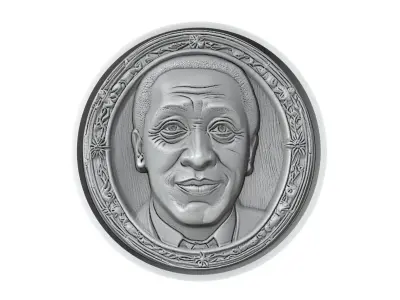 Pele Footballer Medallion 3D print model