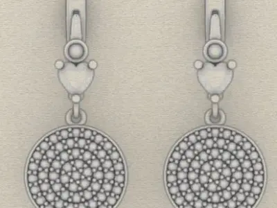 Earring Diamond 3D model Texture 3D print model