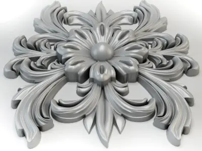 3D stl model of a flower for CNC router  3D print model
