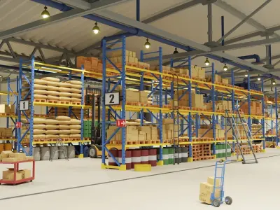 Industrial Warehouse pack Low-poly 3D model