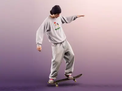 Tyler 11773 - Skater Skateboard On Longboard 3D model