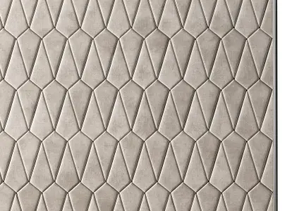 Panel tiled wall with geometric patterns 3D model