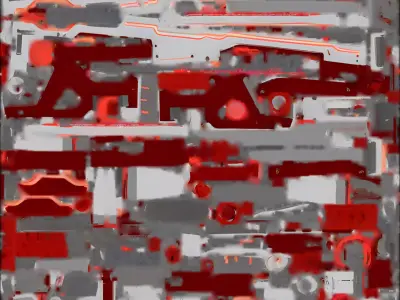 Precision Racing Sniper Rifle 3D Model White and Red Elite Low-poly 3D model