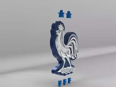 France National Soccer Team Logo 3D model