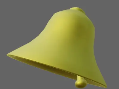 Simple Gold Bell with Animation Free low-poly 3D model