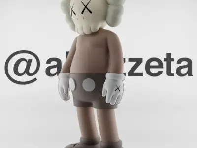 Kaws Companion x Flayed Open Textured Low-poly 3D model