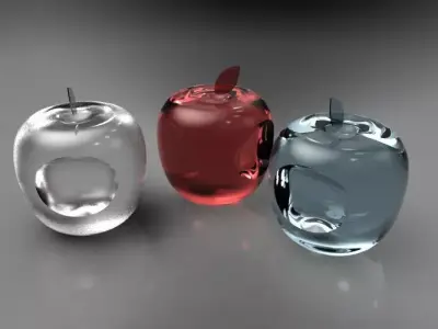 Apple logo in 3D Low-poly 3D model