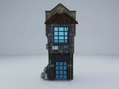  Cyberpunk Building 5 Low-poly 3D model