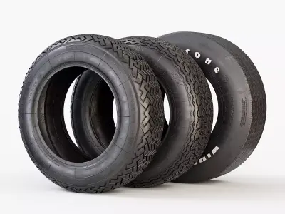 Classic Car Tyres 3D Model Pack