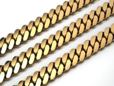 3 TYPES OF CUBAN LINK CHAIN SOLID AND HOLLOW FOR BRACELETS 3D print model