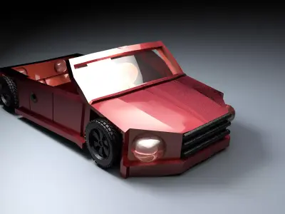 Game Car 3D model one Low-poly 3D model
