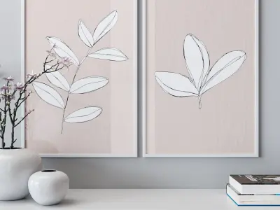 Set of large wall paintings 456 3D model