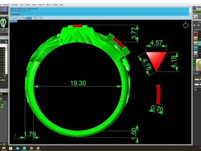 Luxury Square Ruby Signet Men Ring 3D Model 3821 3D print model