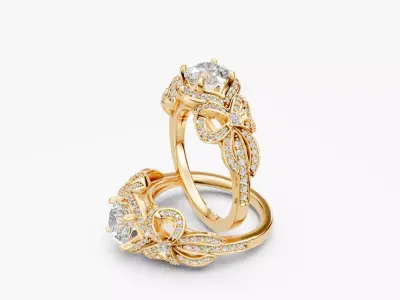 ZJK R027 TIFFANY RIBBON ENGAGEMENT RING 3D print model